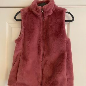 Jcrew pink fur vest